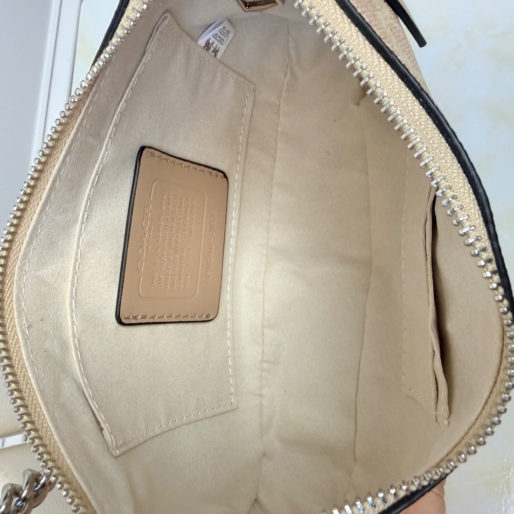 Coach Teri Shoulder Bag in Signature Canvas Beige Tan - Picture 5 of 16